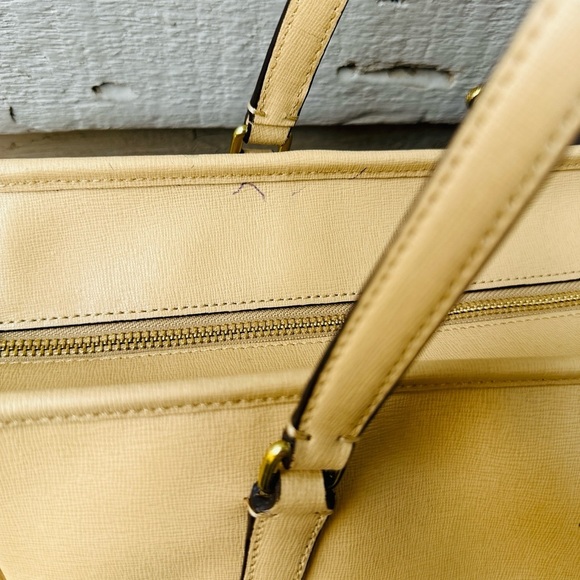 *SOLD* COACH tan Saffiano leather tote - Picture 9 of 17